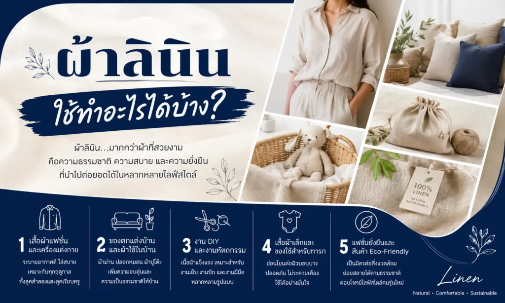 ผ้าลินิน ใช้ทำอะไรได้บ้าง
