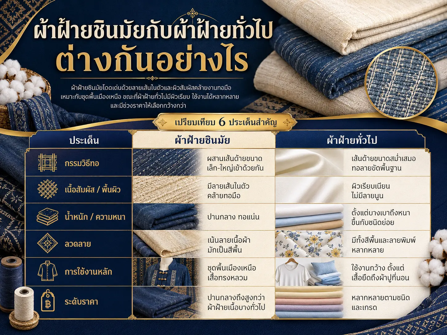 ลักษณะผ้าฝ้ายชินมัย